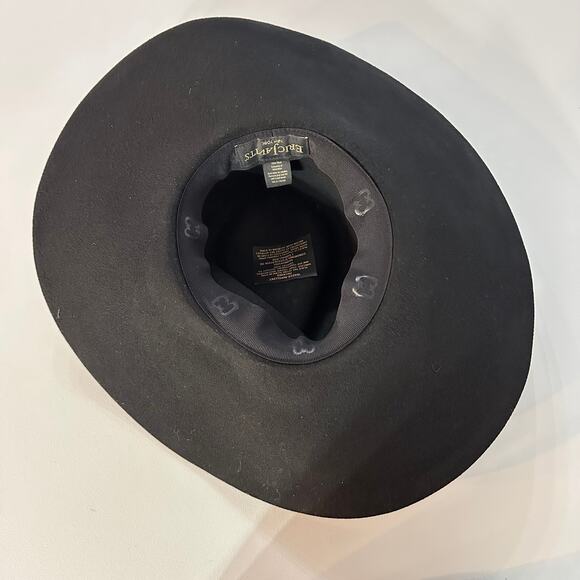 Eric Javits New York Black Felt Wide-Brim Fedora‎ Hat – Packable, Designer - Picture 4 of 7